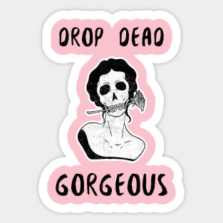 Drop Dead Gorgeous Zombie Skull Girl Rose Sticker